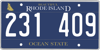 RI license plate 231409