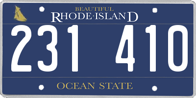 RI license plate 231410