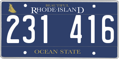 RI license plate 231416