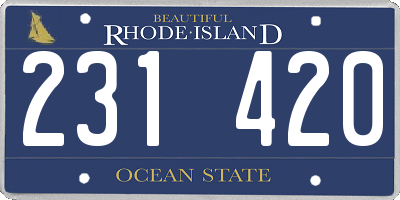 RI license plate 231420