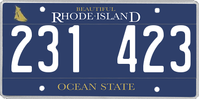 RI license plate 231423