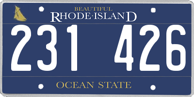RI license plate 231426