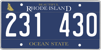 RI license plate 231430