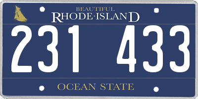 RI license plate 231433