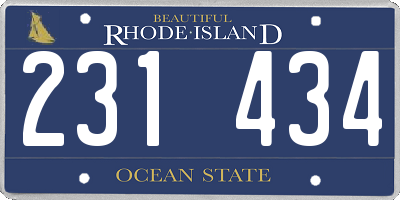 RI license plate 231434
