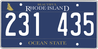 RI license plate 231435