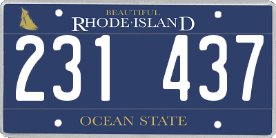 RI license plate 231437
