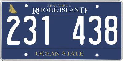 RI license plate 231438