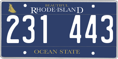RI license plate 231443