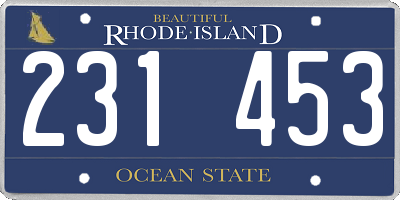 RI license plate 231453