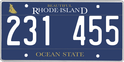 RI license plate 231455