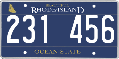 RI license plate 231456