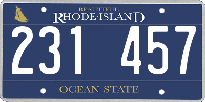 RI license plate 231457