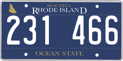 RI license plate 231466
