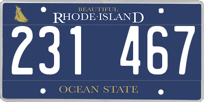 RI license plate 231467
