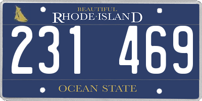 RI license plate 231469