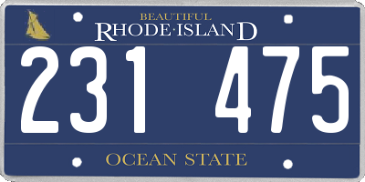 RI license plate 231475