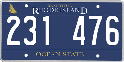 RI license plate 231476