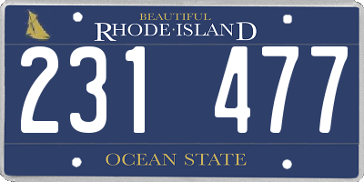 RI license plate 231477