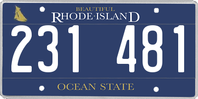 RI license plate 231481