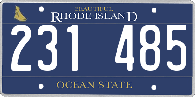 RI license plate 231485