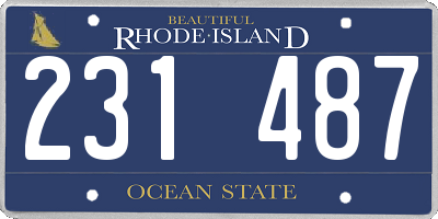 RI license plate 231487