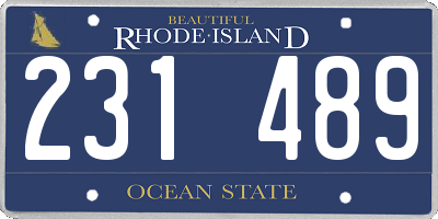 RI license plate 231489