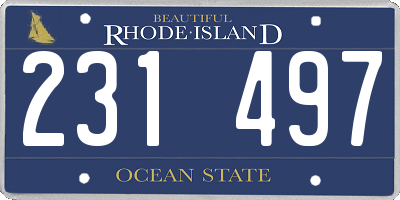 RI license plate 231497