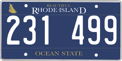 RI license plate 231499