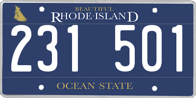 RI license plate 231501