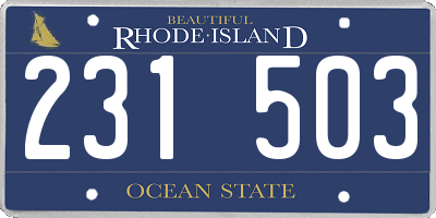 RI license plate 231503