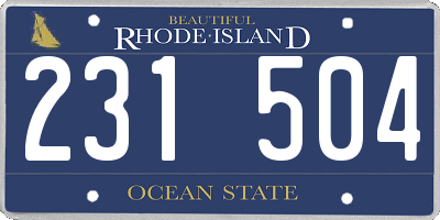 RI license plate 231504