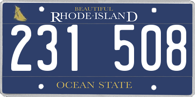 RI license plate 231508