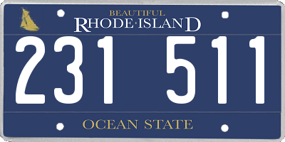RI license plate 231511