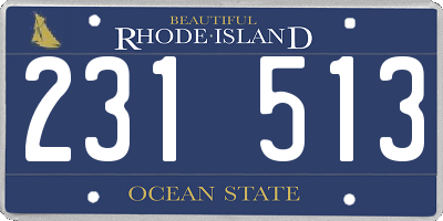 RI license plate 231513