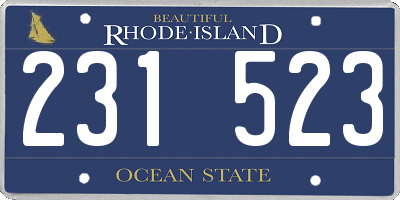 RI license plate 231523
