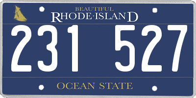 RI license plate 231527