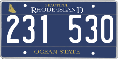 RI license plate 231530