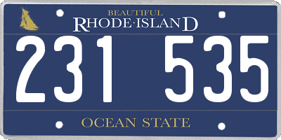 RI license plate 231535