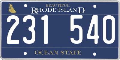 RI license plate 231540
