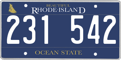 RI license plate 231542