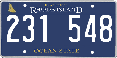 RI license plate 231548