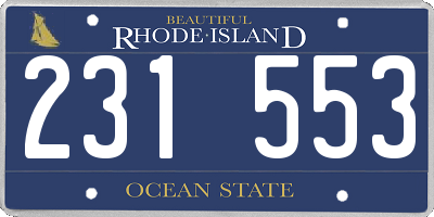 RI license plate 231553