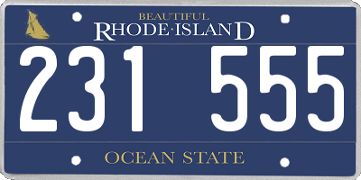 RI license plate 231555