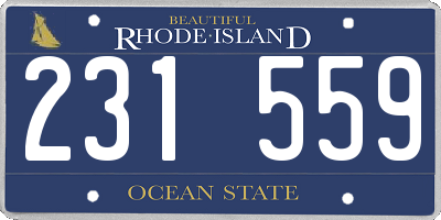RI license plate 231559