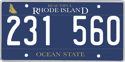 RI license plate 231560