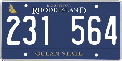 RI license plate 231564