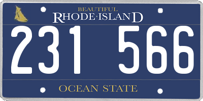 RI license plate 231566