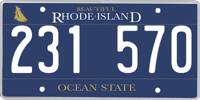 RI license plate 231570
