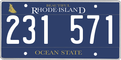 RI license plate 231571